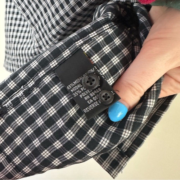 Bugatchi Uomo | Black and White Casual Button Down Plaid Men's Size XL - Picture 3 of 4